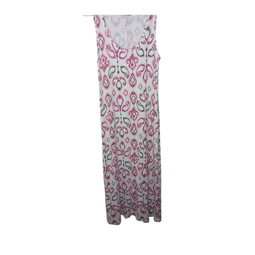 Fresh Produce Pink Abstract Print Sleeveless Maxi Dress L Made in USA - Picture 2 of 12